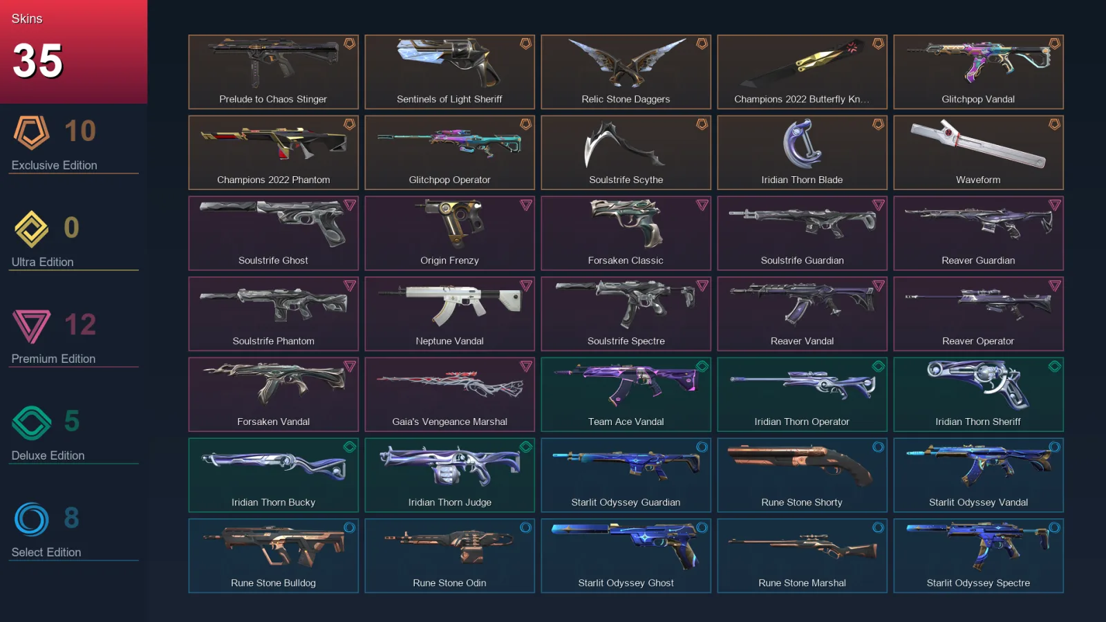 EU | Lv66 | Unranked | 35 Skin | 20 Agent | 33 Buddy