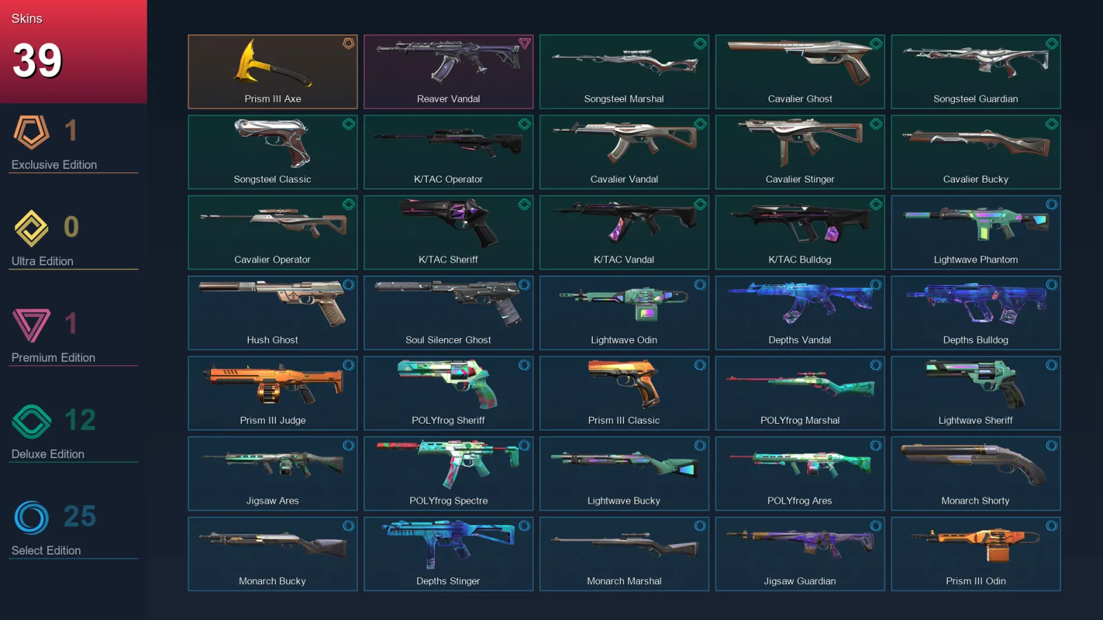 LA | Lv111 | Unranked | 39 Skin | 19 Agent | 55 Buddy
