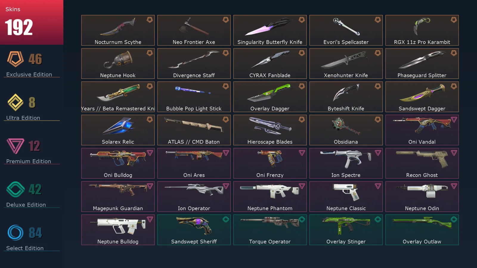 [Valorant] | EU | Level 191 | 28 Agents | 192 Skins