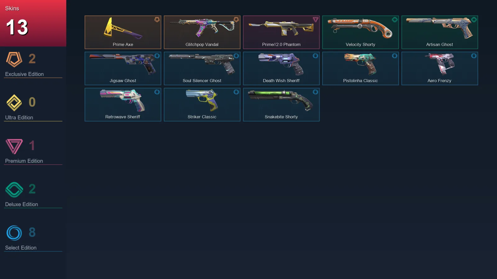EU | Lv186 | Unranked | 13 Skin | 27 Agent | 72 Buddy — Valorant account