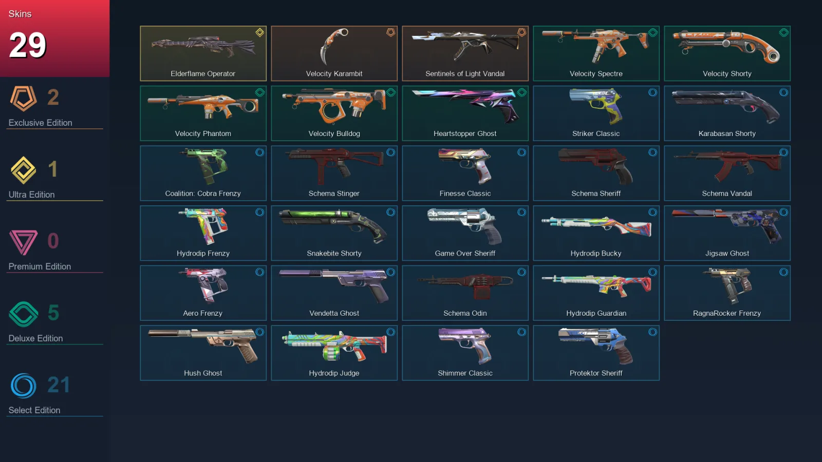 AP | Lv216 | Unranked | 29 Skin | 24 Agent | 75 Buddy — Valorant account