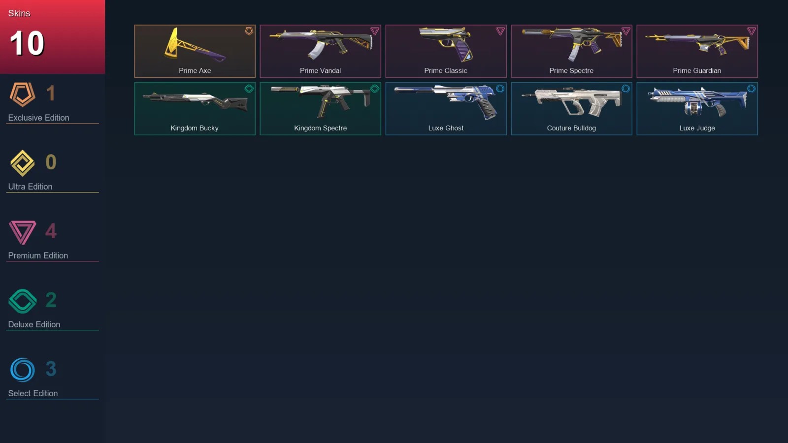 EU | Lv1 | Unranked | 10 Skin | 7 Agent | 8 Buddy