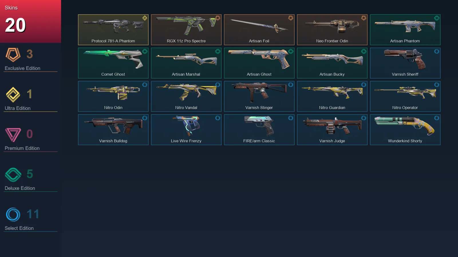 AP | Lv109 | Unranked | 20 Skin | 25 Agent | 52 Buddy