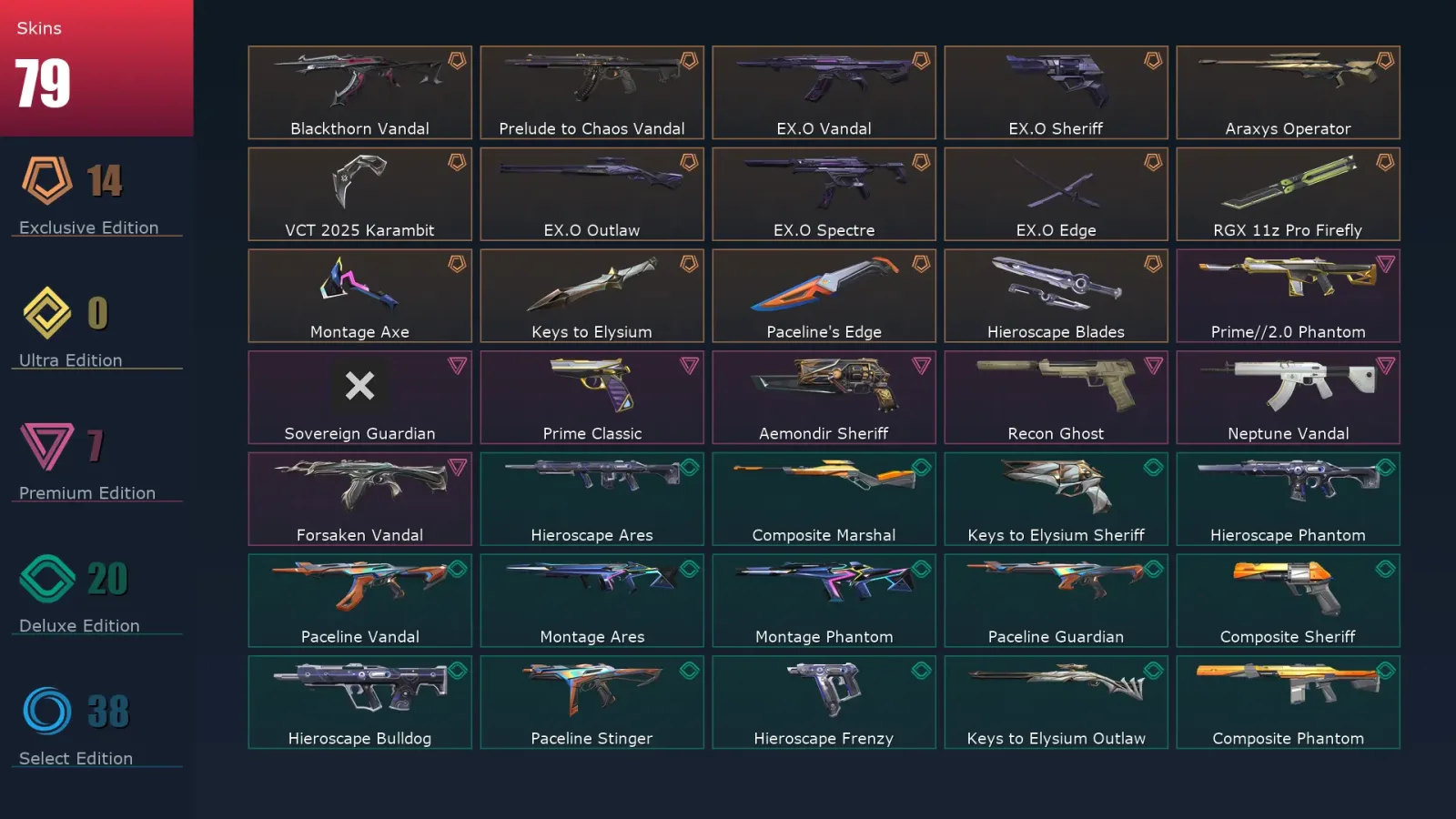 [Valorant] | EU | Level 110 | Diamond 2 | 28 Agents | 79 Skins — Valorant account
