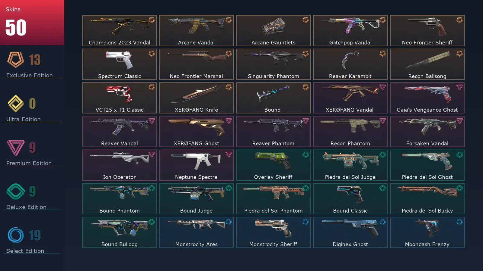 [Valorant] | EU | Level 150 | 27 Agents | 50 Skins — Valorant account