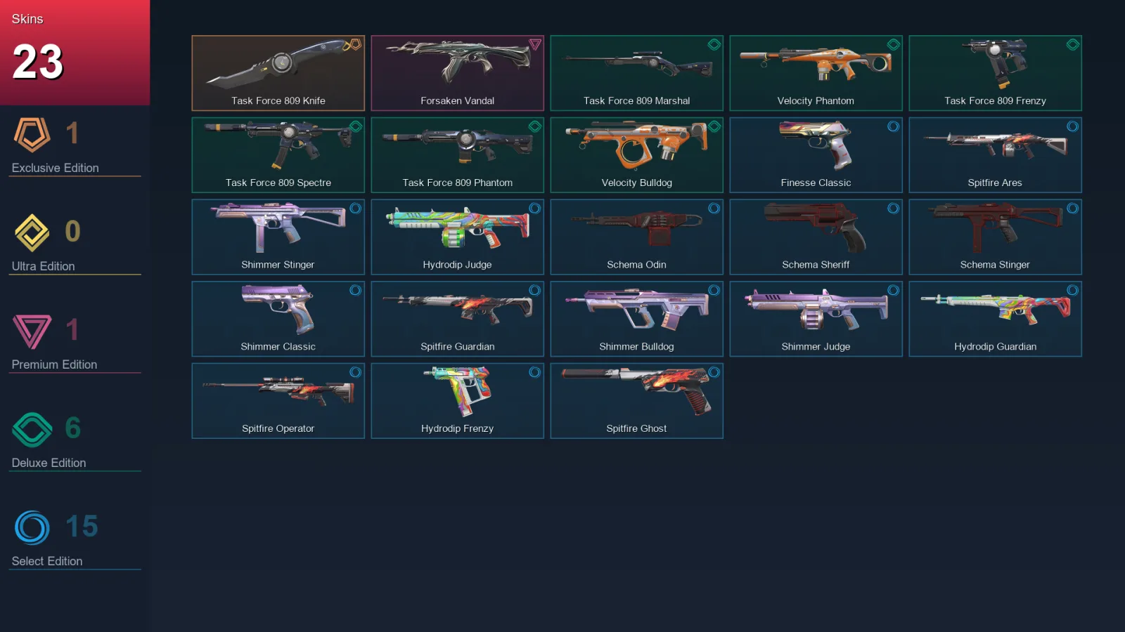 EU | Lv34 | Unranked | 23 Skin | 11 Agent | 24 Buddy