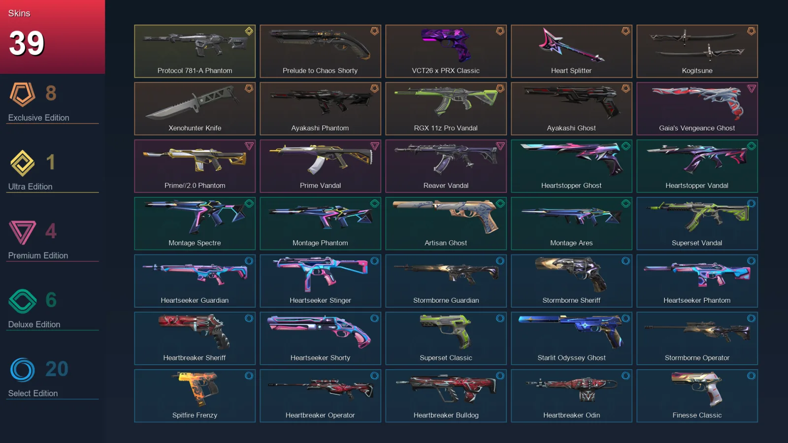 AP | Lv175 | Unranked | 39 Skin | 28 Agent | 63 Buddy — Valorant account