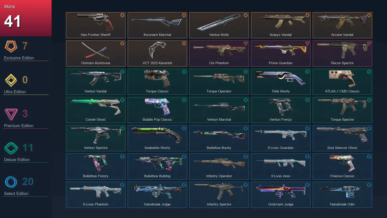 NA | Lv176 | Unranked | 41 Skin | 28 Agent | 85 Buddy — Unranked / Smurf Valorant