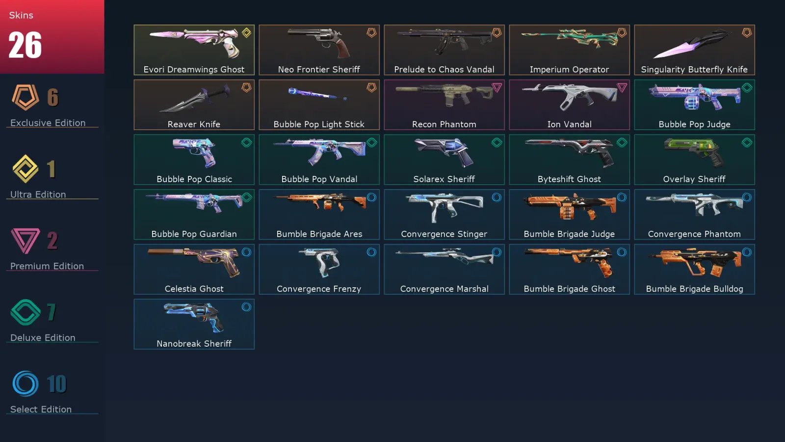 [Valorant] | EU | Level 152 | 28 Agents | 26 Skins — Valorant account