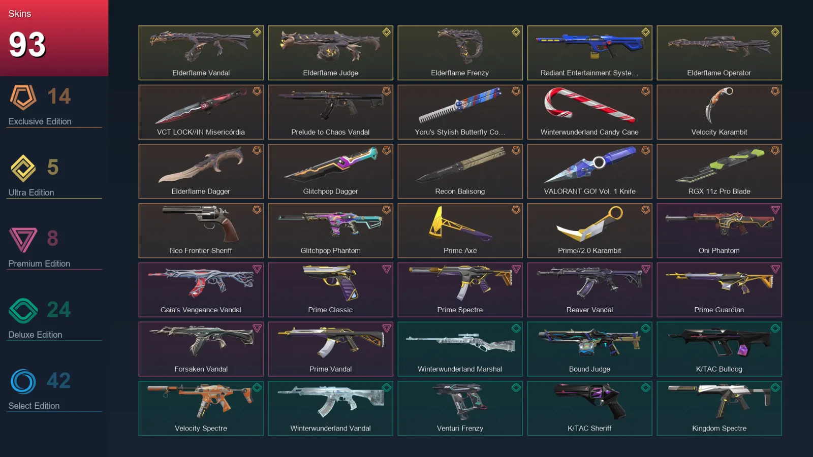 NA | Lv84 | Unranked | 93 Skin | 24 Agent | 71 Buddy
