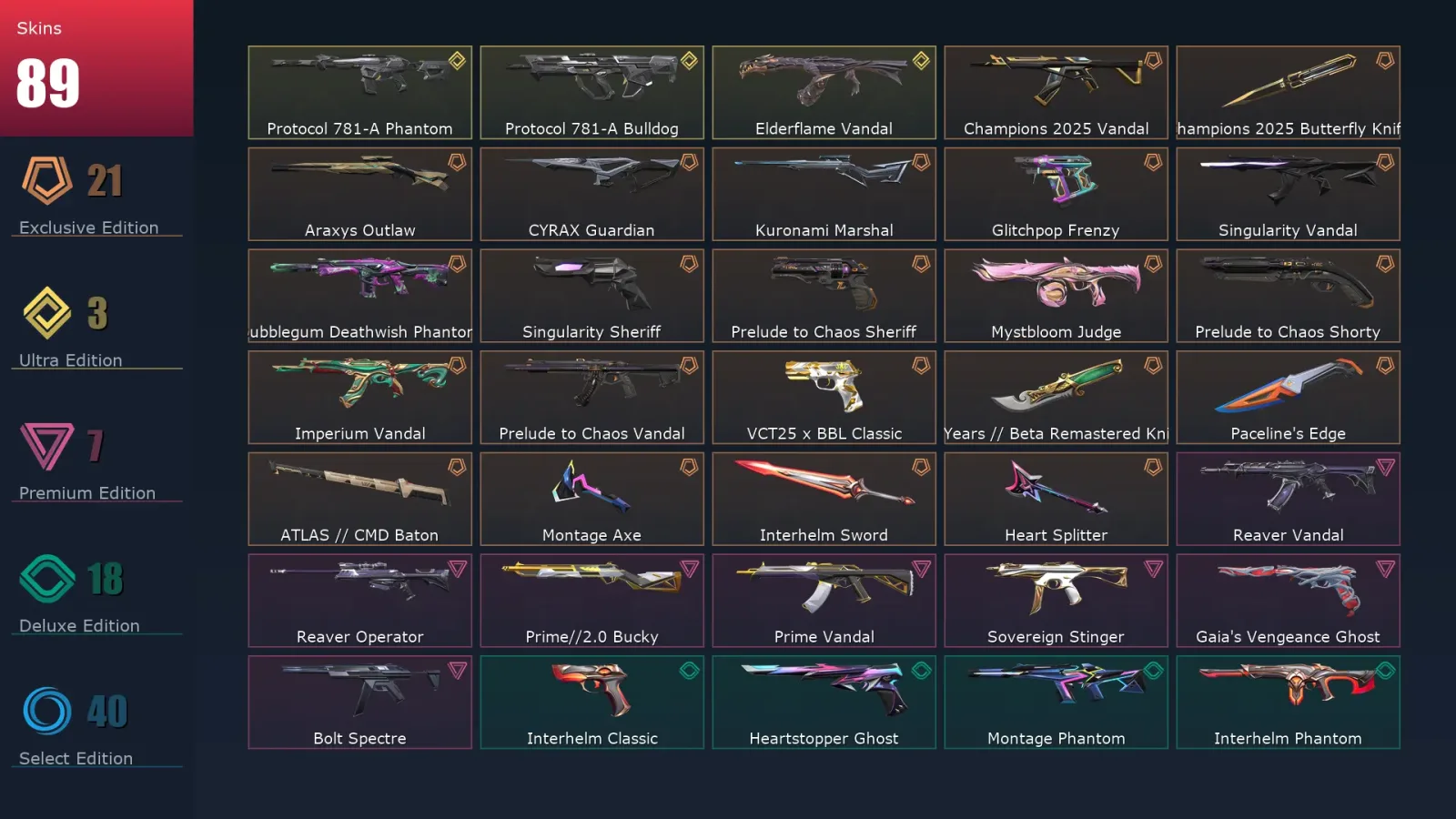 [Valorant] | EU | Level 134 | 29 Agents | 89 Skins — Valorant account
