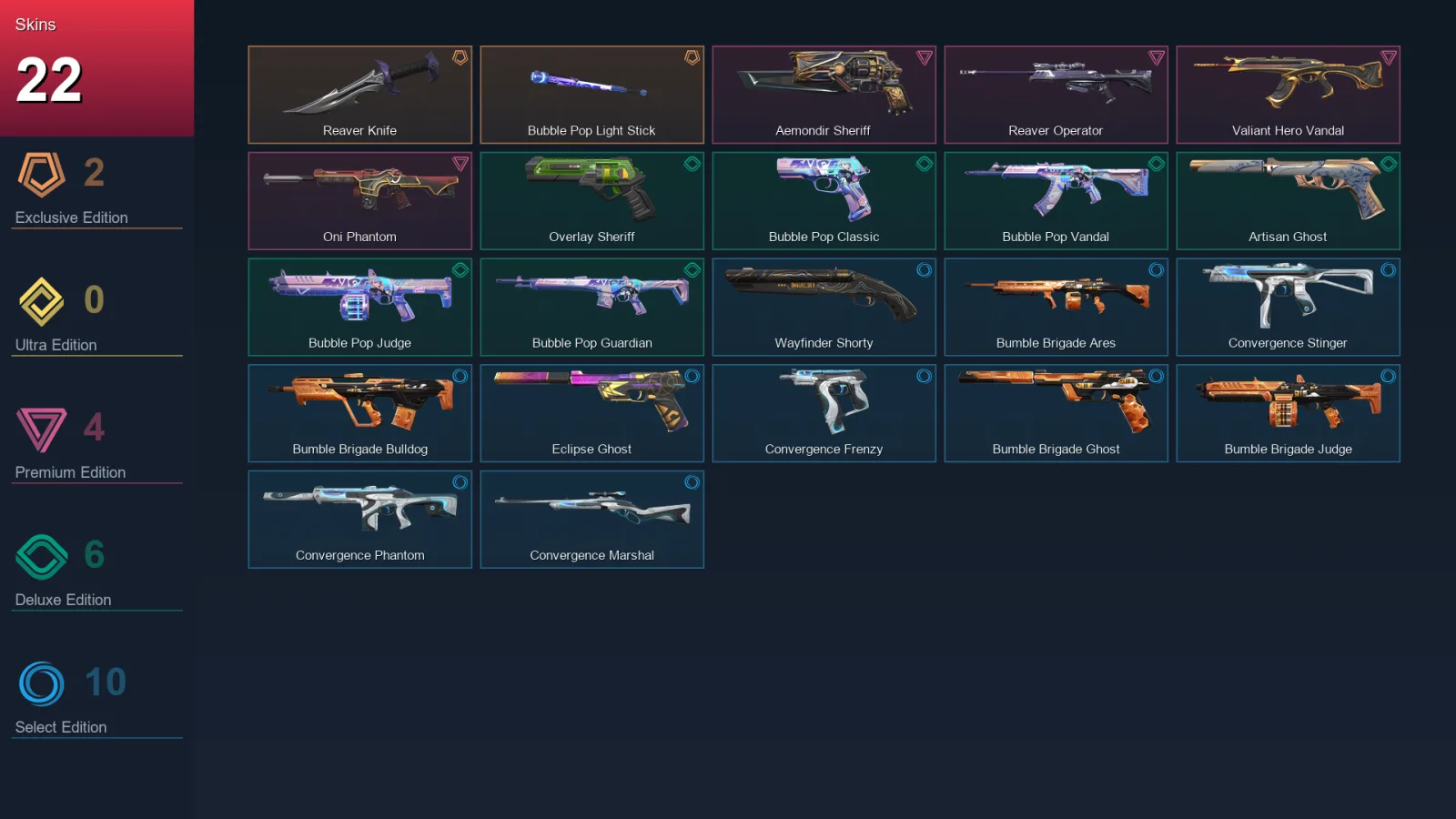 EU | Lv100 | Unranked | 22 Skin | 27 Agent | 45 Buddy — Valorant account