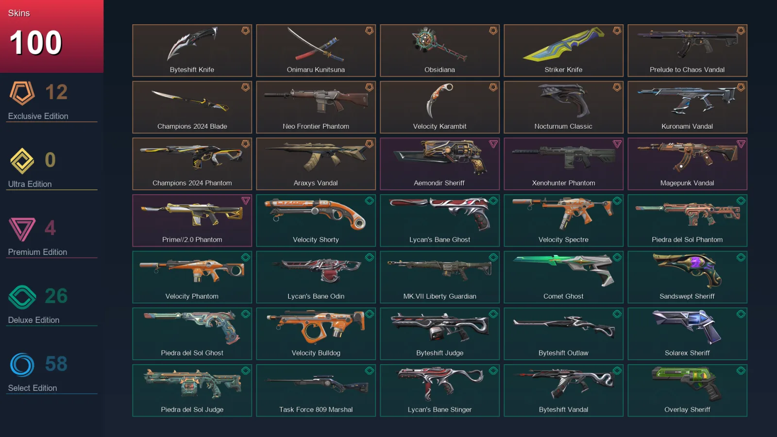 AP | Lv440 | Unranked | 100 Skin | 28 Agent | 187 Buddy