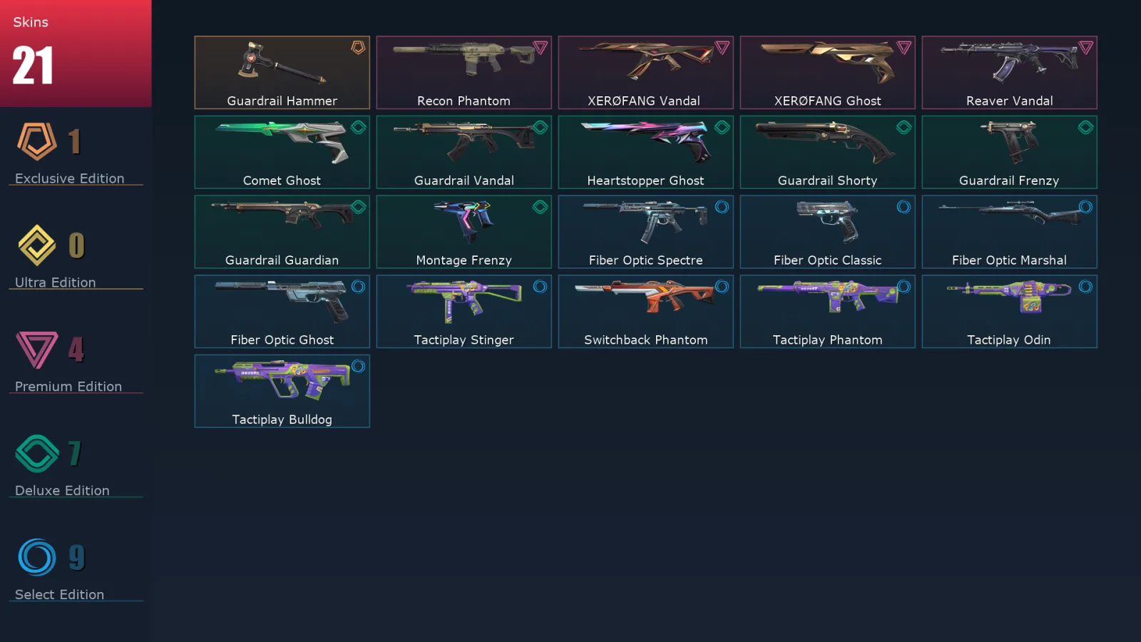 [Valorant] | EU | Level 84 | 25 Agents | 21 Skins
