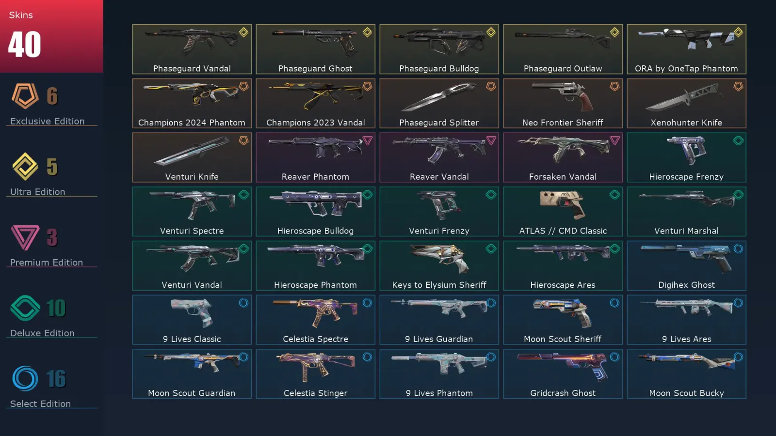 [Valorant] | EU | Level 141 | Platinum 3 | 28 Agents | 40 Skins — Valorant account