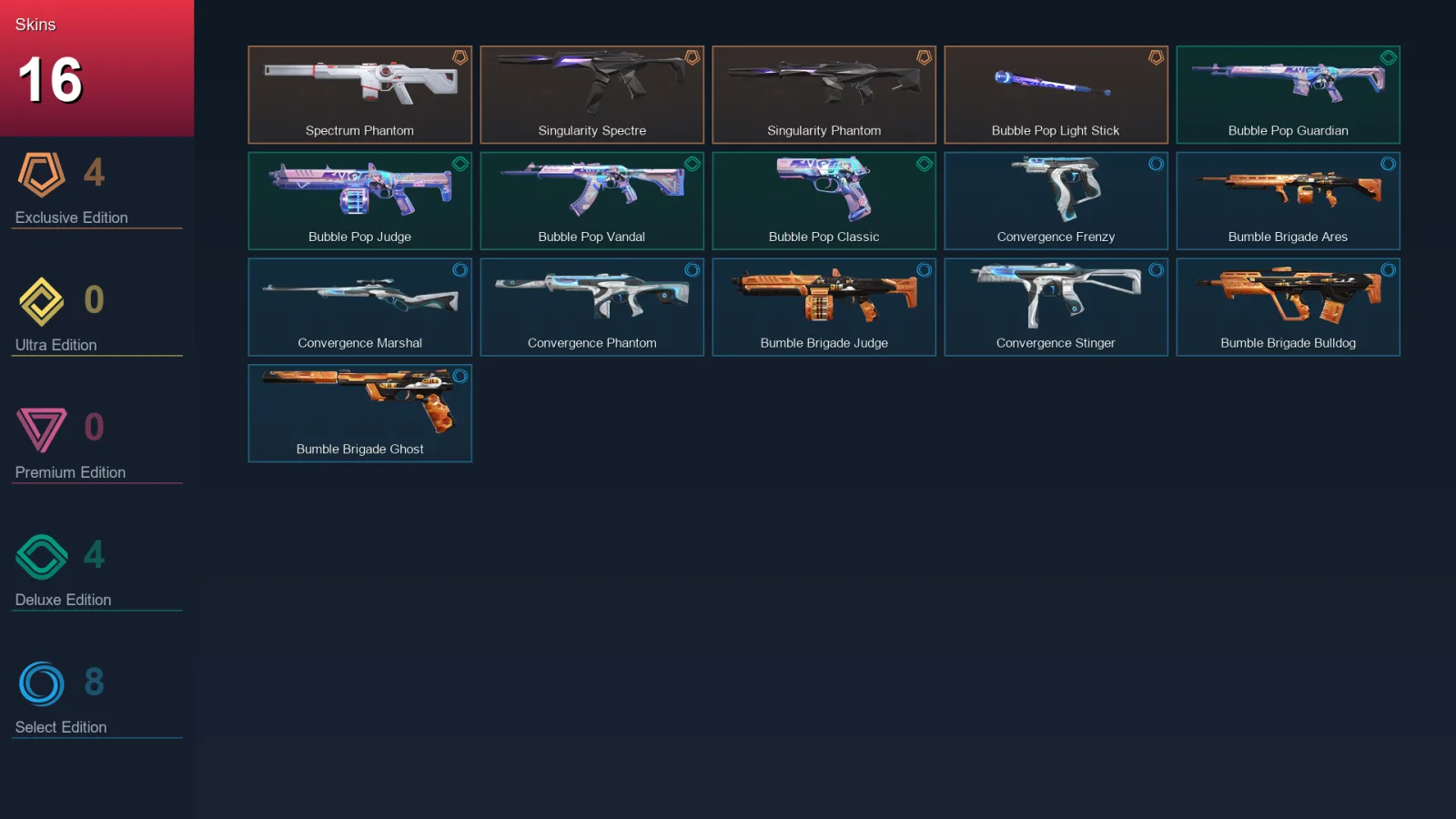 AP | Lv36 | Bronze I | 16 Skin | 14 Agent | 18 Buddy