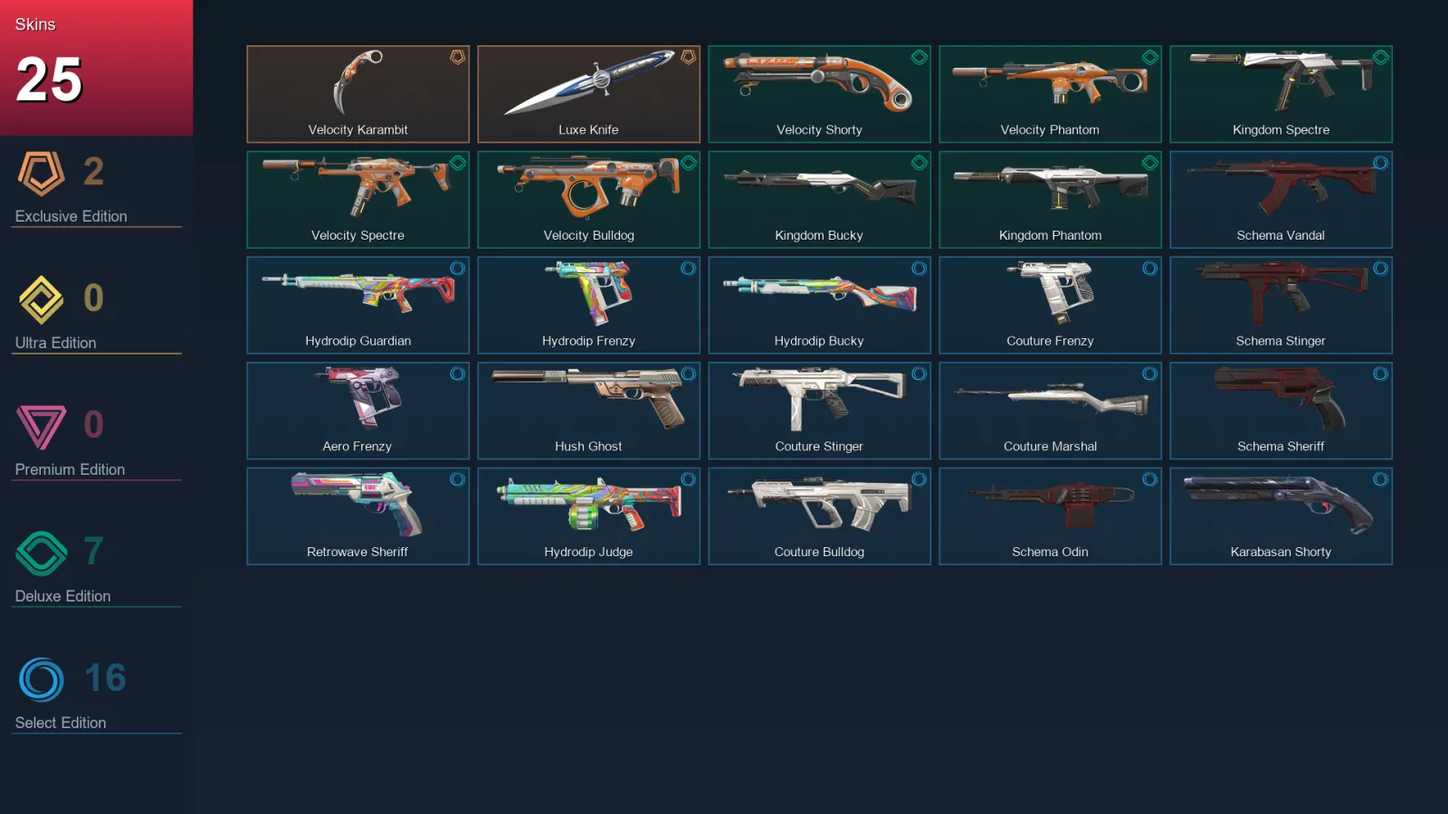 EU | Lv88 | Unranked | 25 Skin | 22 Agent | 45 Buddy
