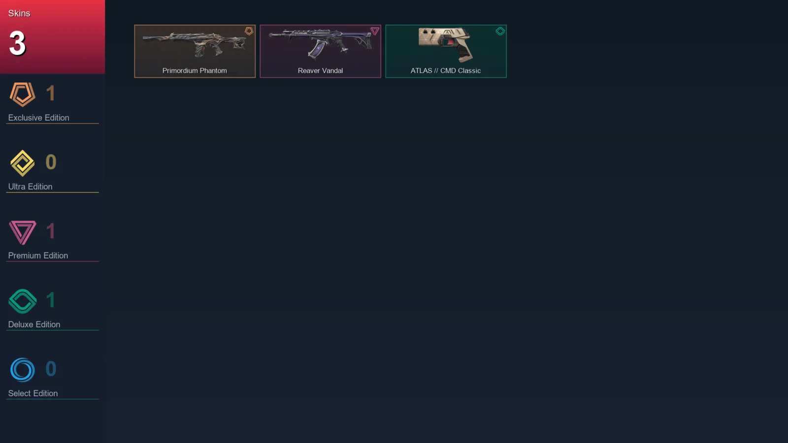 NA | Primordium Phantom | Reaver Vandal | ATLAS // CMD Classic | 3 Skin | 11 Agent | 19 Buddy | Lv41