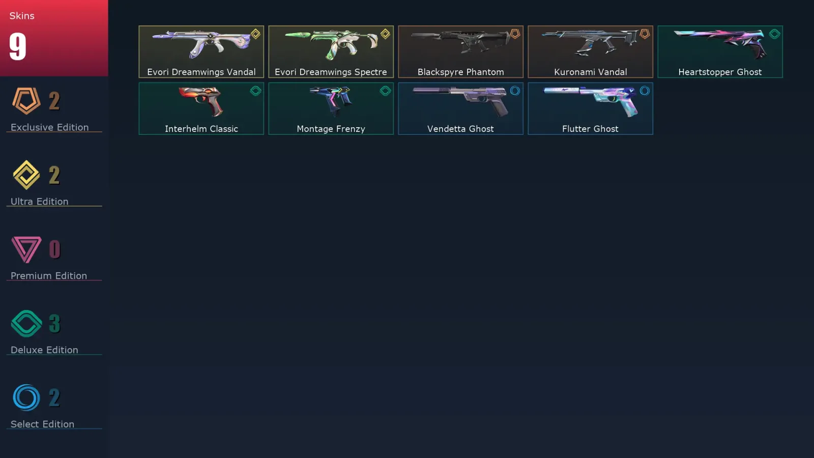 [Valorant] | EU | Level 112 | Bronze 1 | 24 Agents | 9 Skins