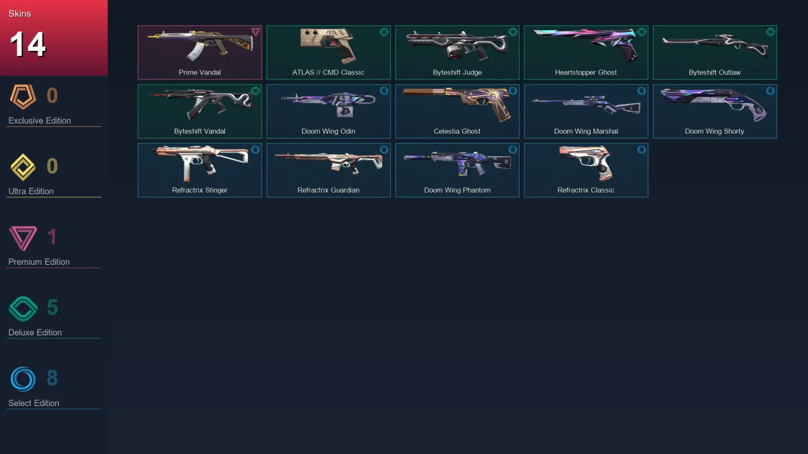 NA | Lv81 | Unranked | 14 Skin | 25 Agent | 40 Buddy