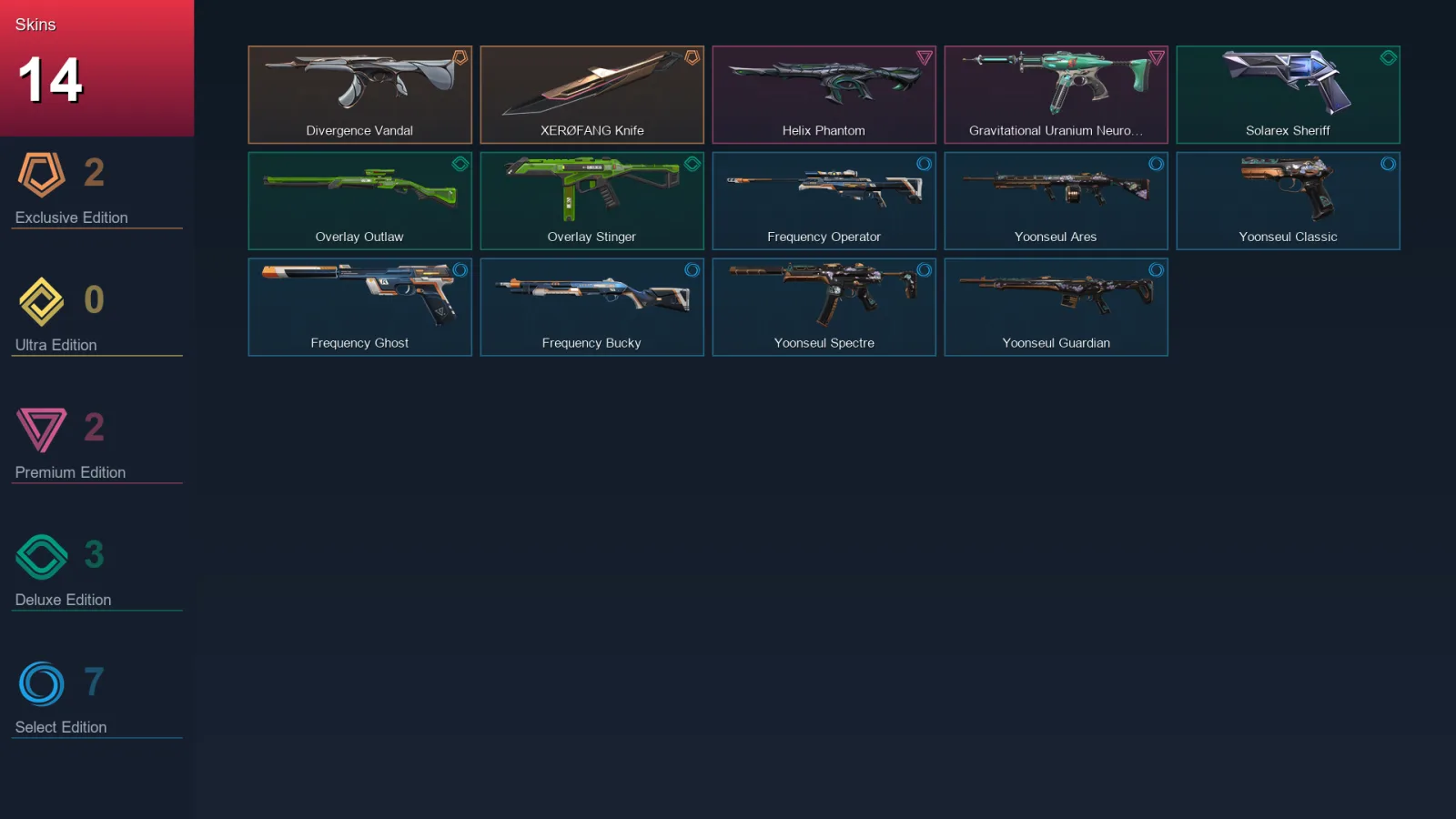 AP | Lv38 | Unranked | 14 Skin | 15 Agent | 23 Buddy &mdash; Valorant account with Spectre skin