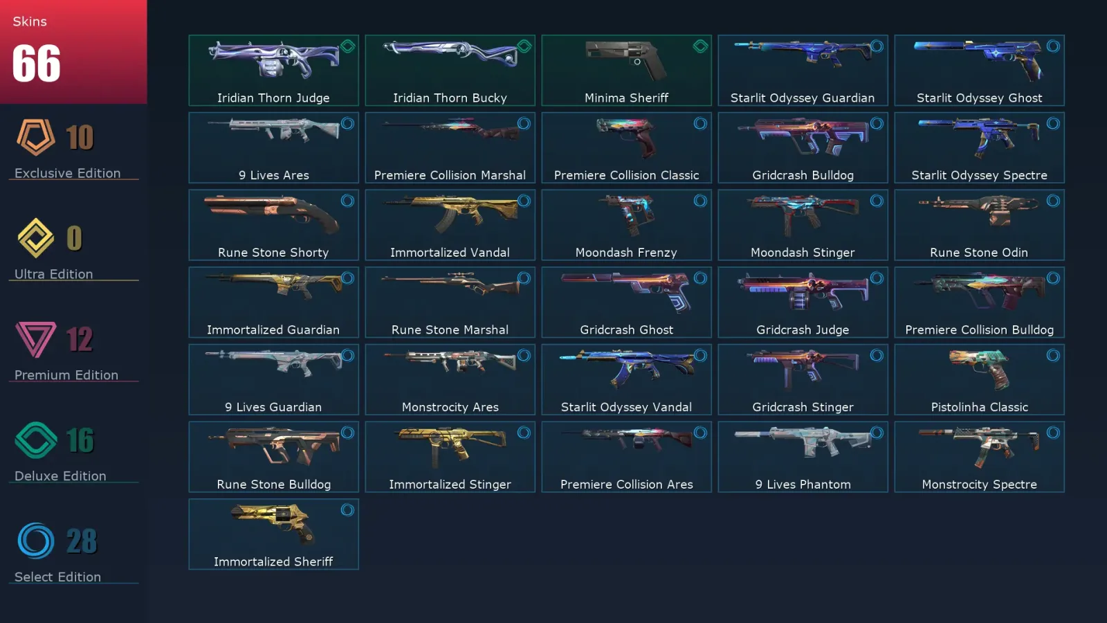 [Valorant] | EU | Level 81 | 23 Agents | 66 Skins