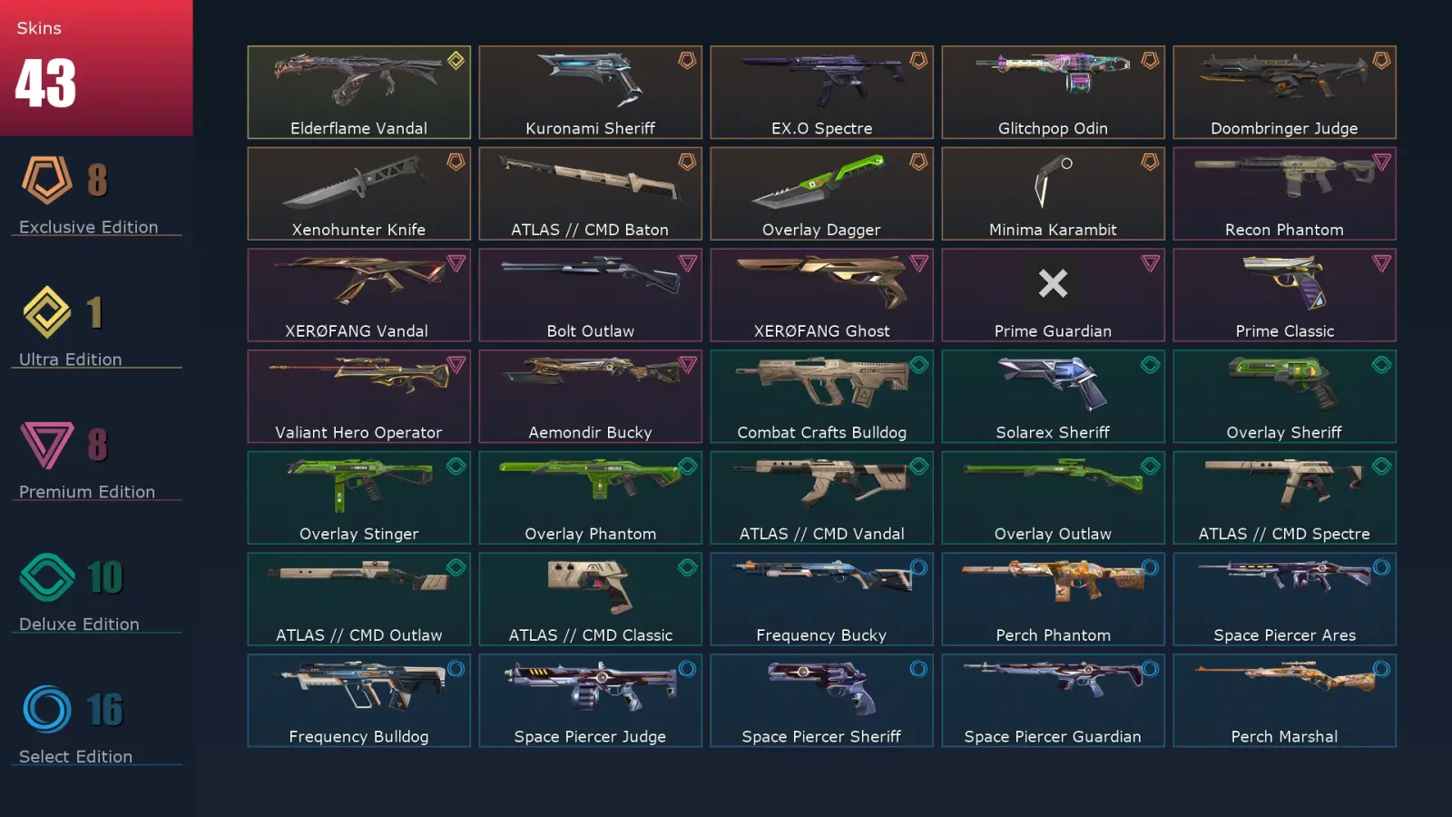 [Valorant] | EU | Level 102 | 29 Agents | 43 Skins — Valorant account