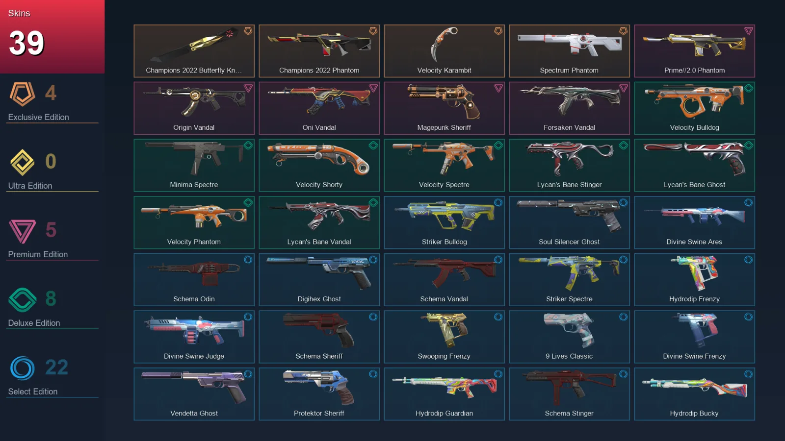 NA | Lv127 | Unranked | 39 Skin | 23 Agent | 68 Buddy — Valorant account