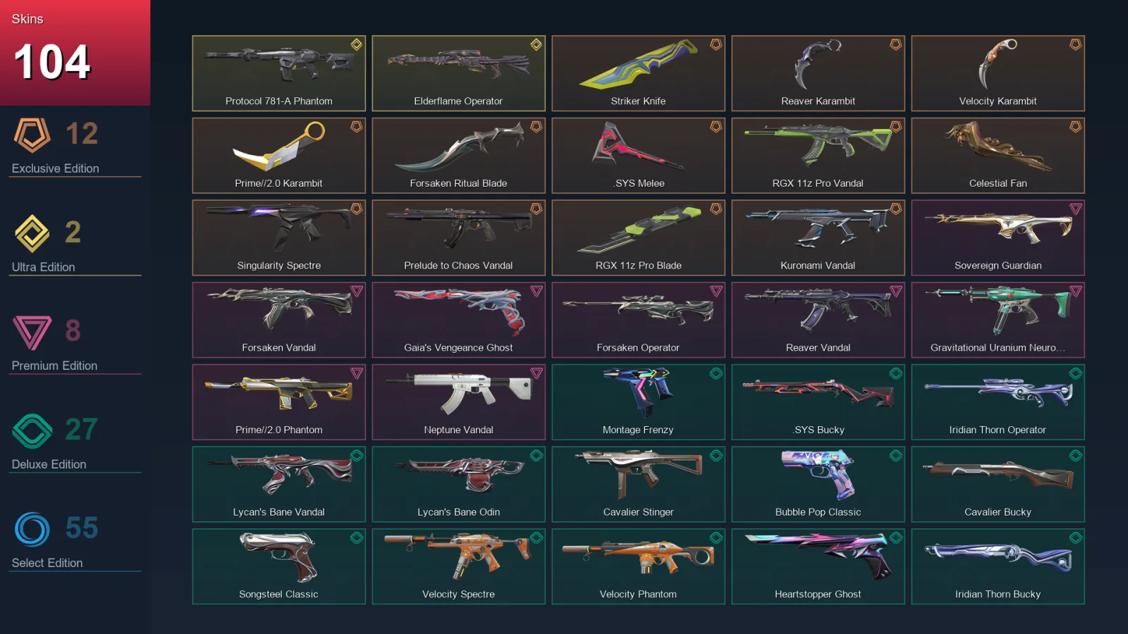 BR | Lv287 | Unranked | 104 Skin | 29 Agent | 141 Buddy