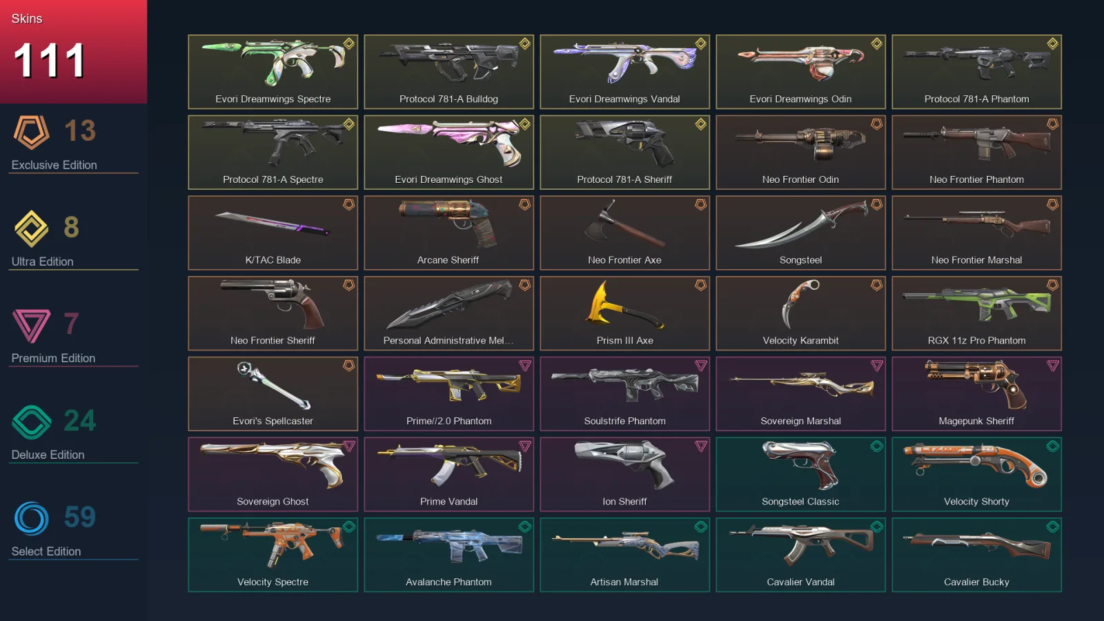 NA | Lv216 | Unranked | 111 Skin | 24 Agent | 123 Buddy — Valorant account