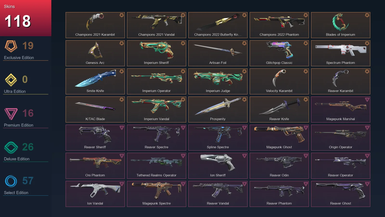 EU | Lv106 | Unranked | 118 Skin | 29 Agent | 91 Buddy — Valorant account