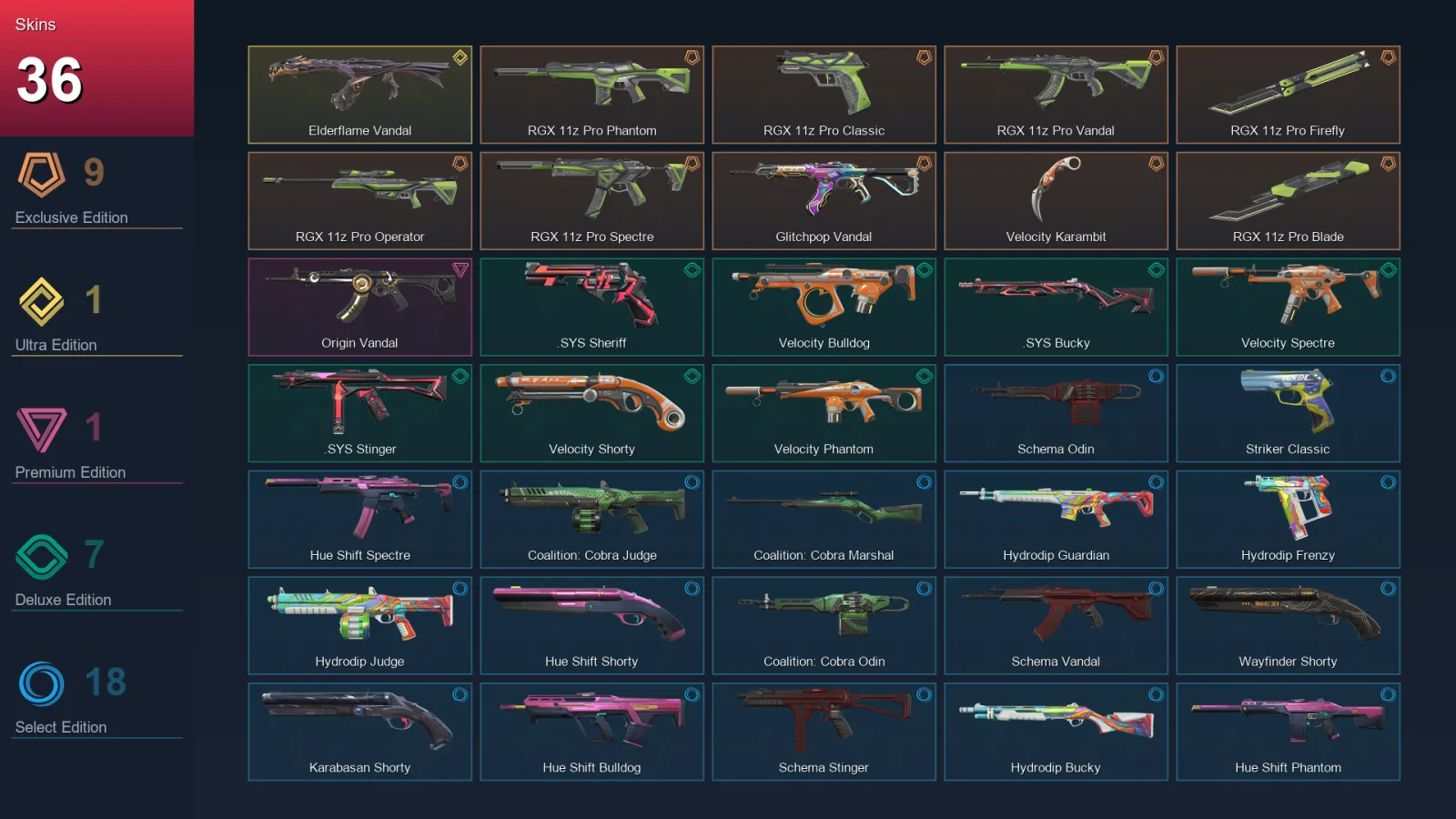 NA | Lv59 | Unranked | 36 Skin | 19 Agent | 38 Buddy — Valorant account