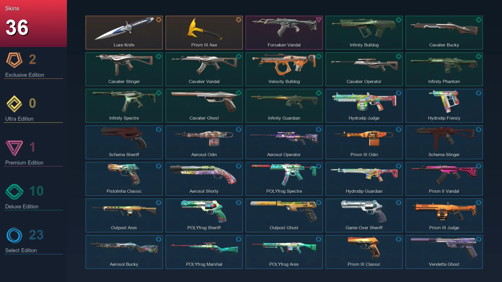 NA | Lv67 | Unranked | 36 Skin | 10 Agent | 48 Buddy — Valorant account