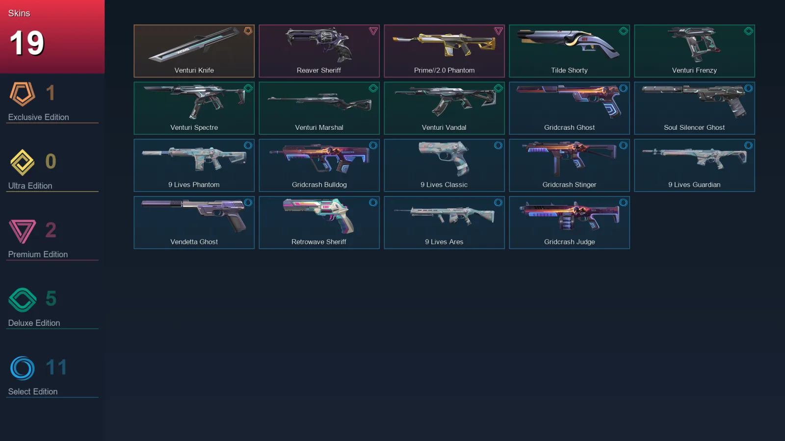 EU | Lv98 | Unranked | 19 Skin | 22 Agent | 45 Buddy — Unranked / Smurf Valorant