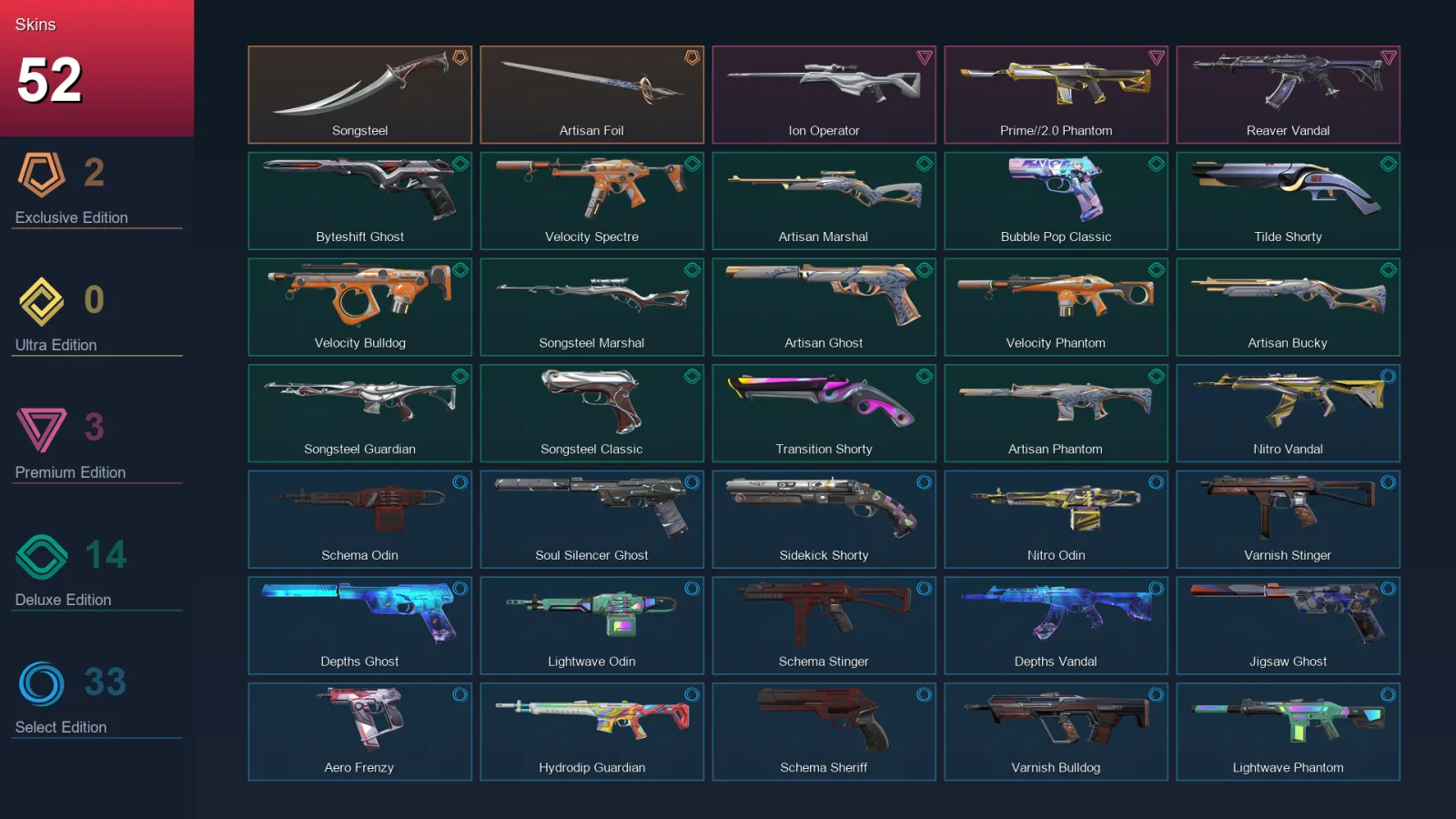 NA | Lv241 | Unranked | 52 Skin | 27 Agent | 109 Buddy