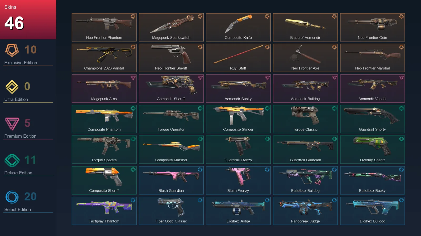 AP | Lv94 | Unranked | 46 Skin | 28 Agent | 70 Buddy
