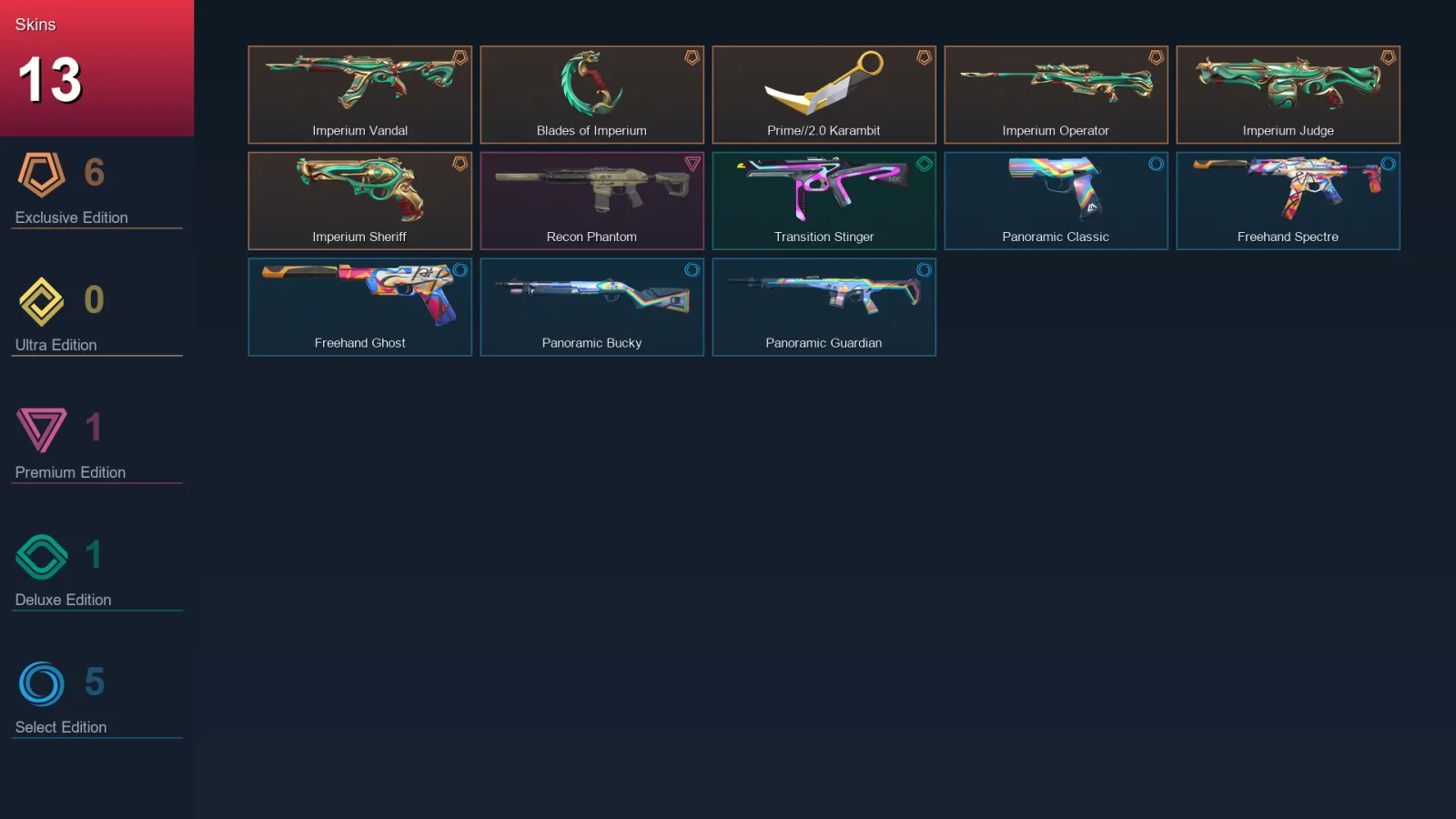 AP | Lv18 | Unranked | 13 Skin | 8 Agent | 8 Buddy