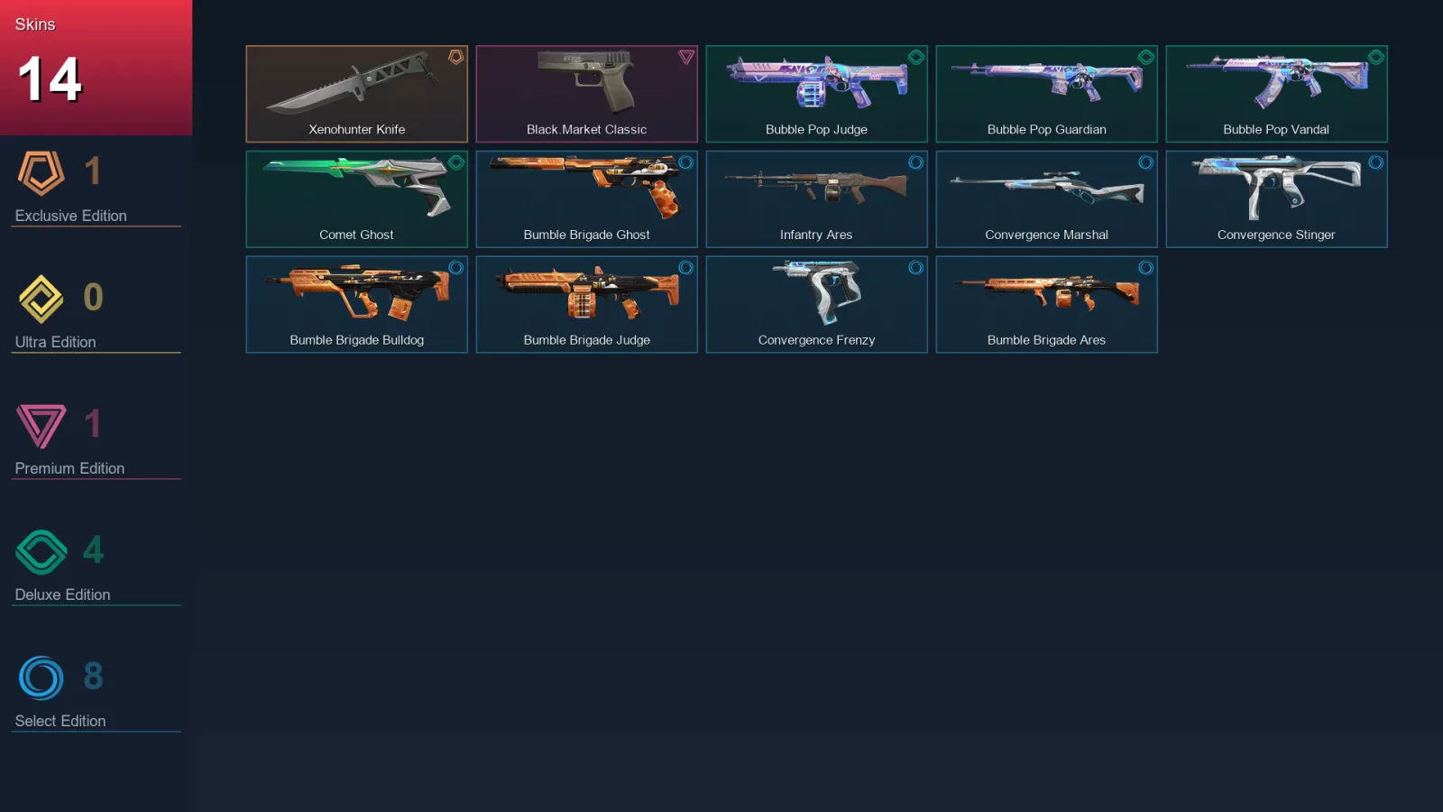 AP | Lv75 | Unranked | 14 Skin | 21 Agent | 28 Buddy