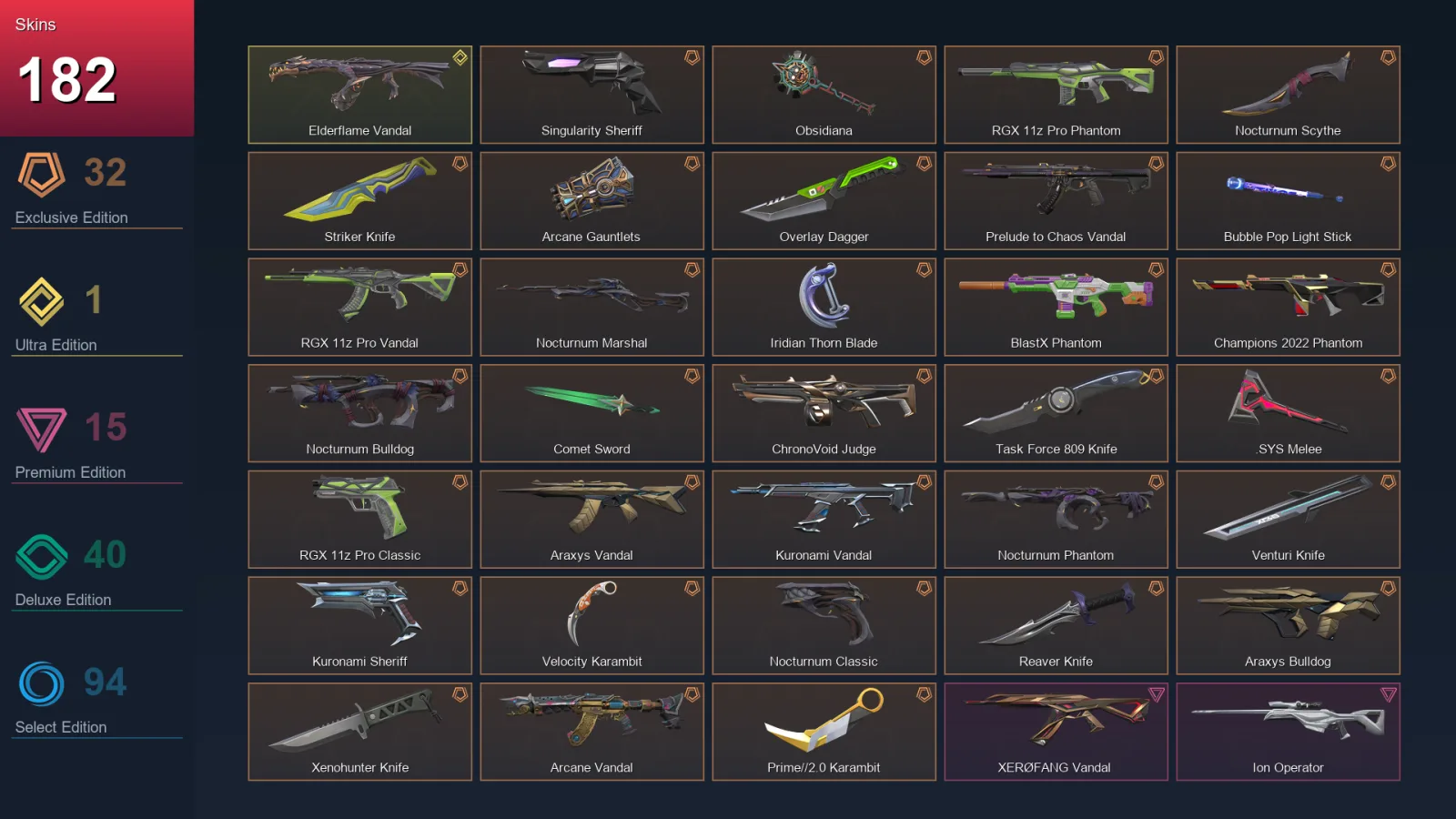 AP | Lv363 | Unranked | 182 Skin | 27 Agent | 152 Buddy — Valorant account