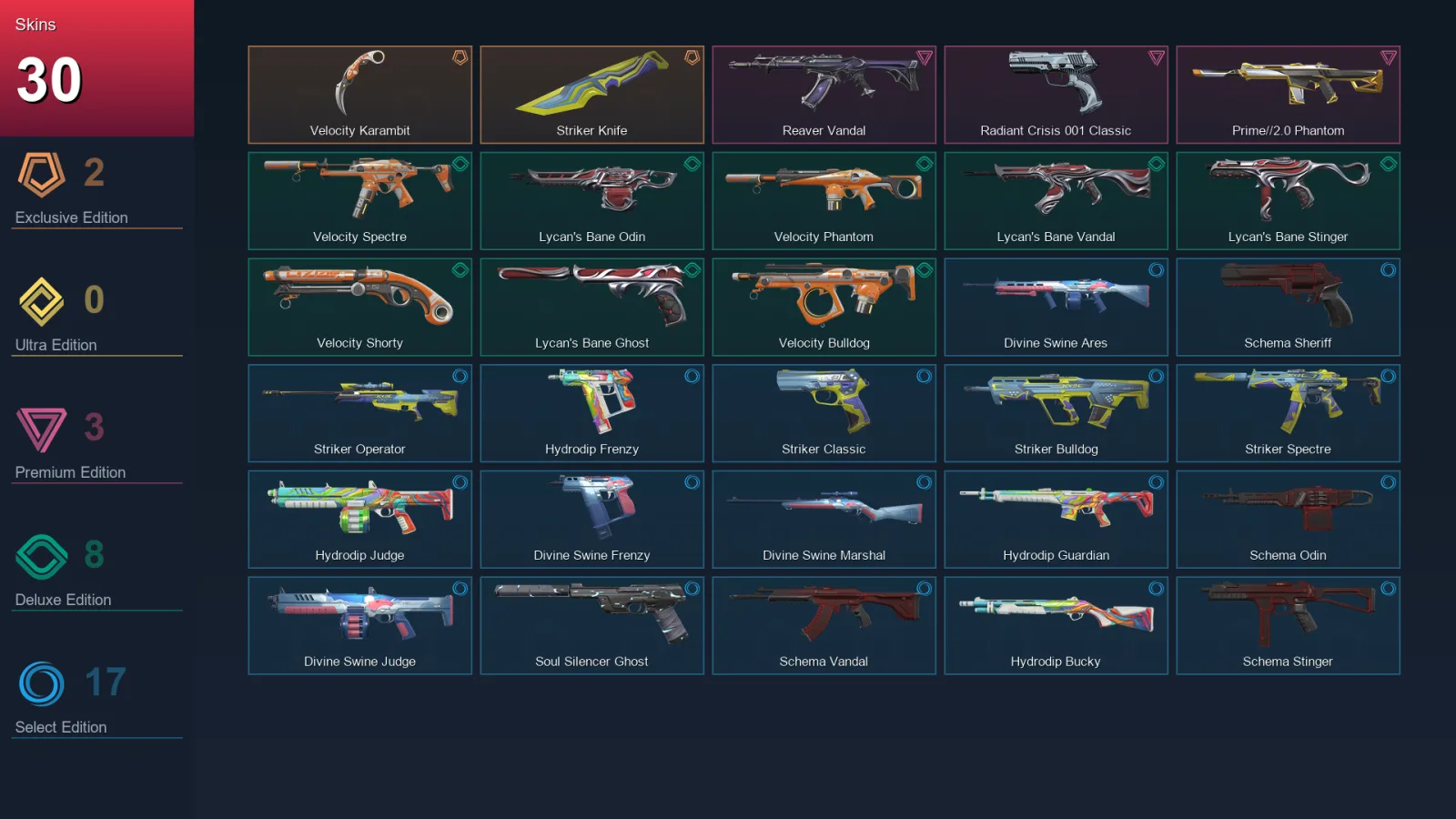 LA | Lv82 | Unranked | 30 Skin | 21 Agent | 43 Buddy