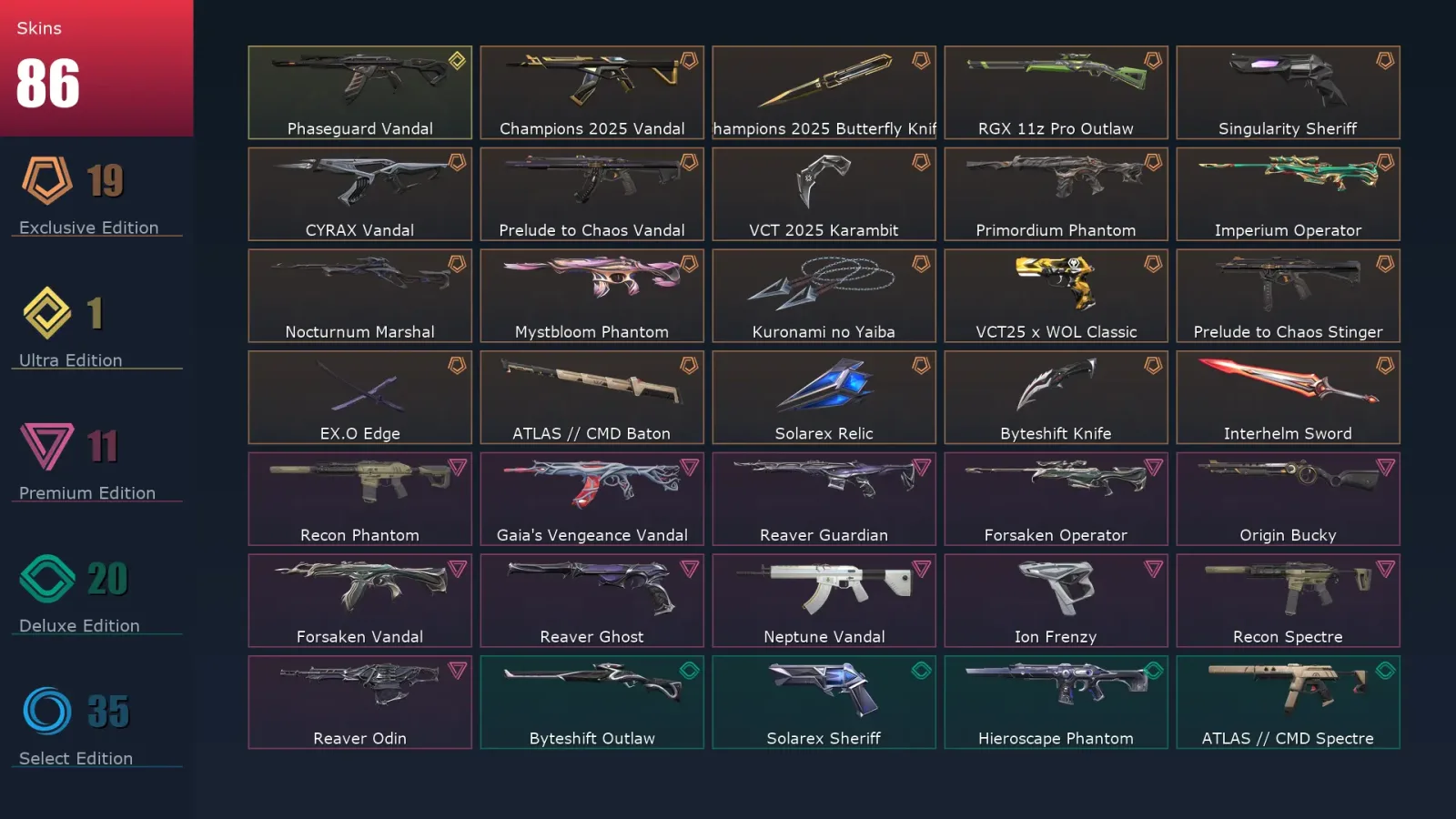 [Valorant] | EU | Level 85 | 23 Agents | 86 Skins — Valorant account