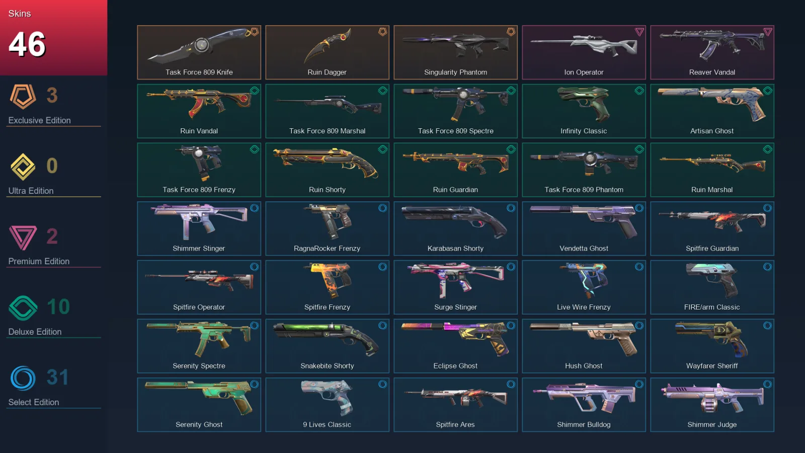 AP | Lv281 | Unranked | 46 Skin | 24 Agent | 93 Buddy — Valorant account
