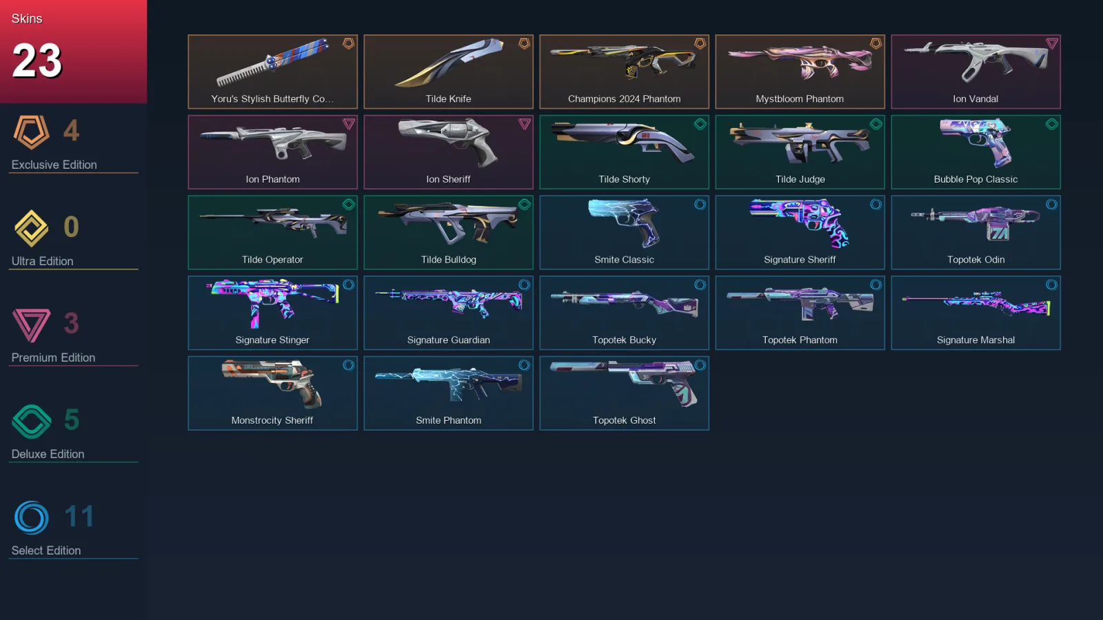 EU | Lv91 | Unranked | 23 Skin | 26 Agent | 48 Buddy