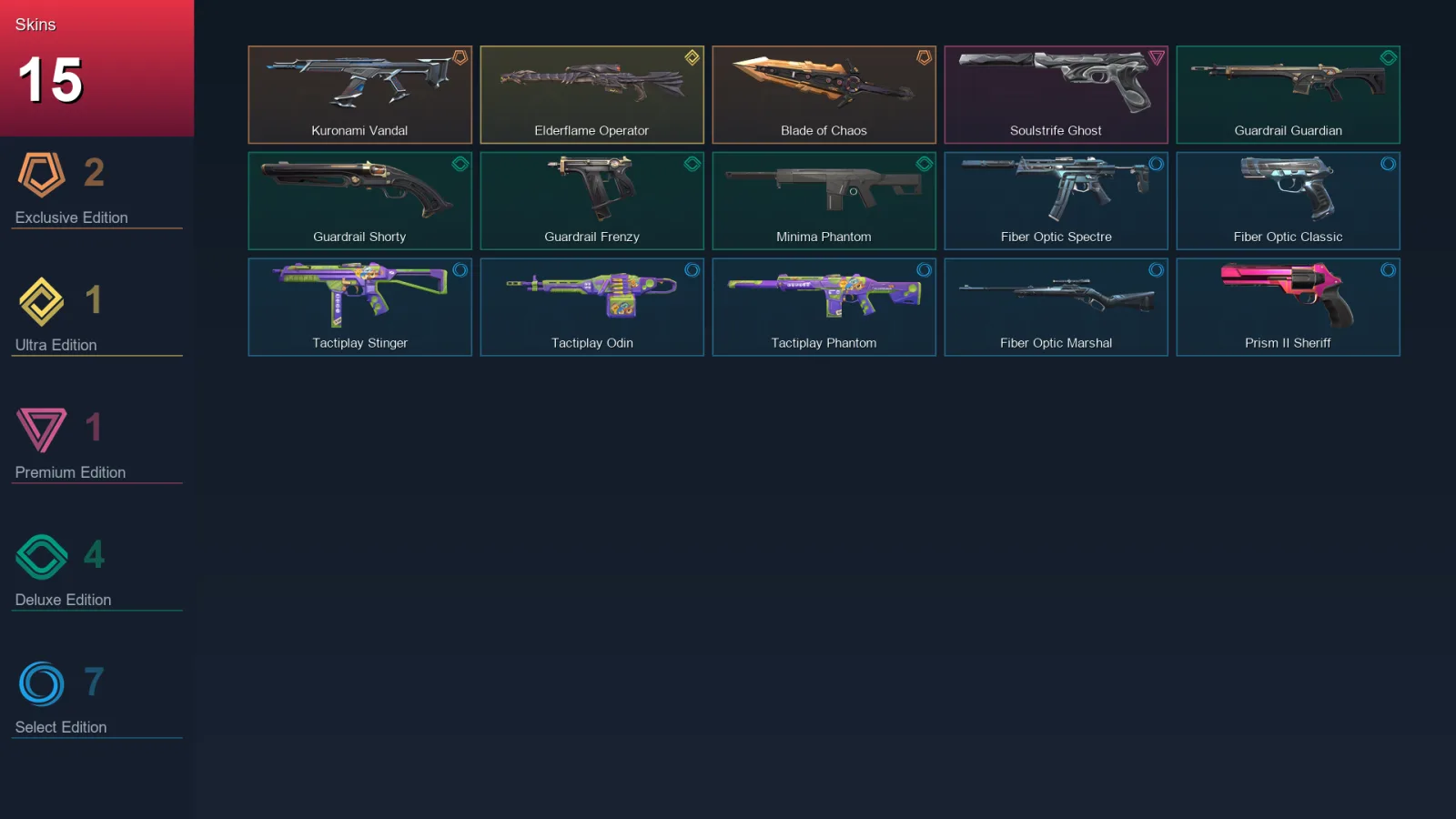 EU | Lv28 | Unranked | 15 Skin | 10 Agent | 13 Buddy — Minima Phantom