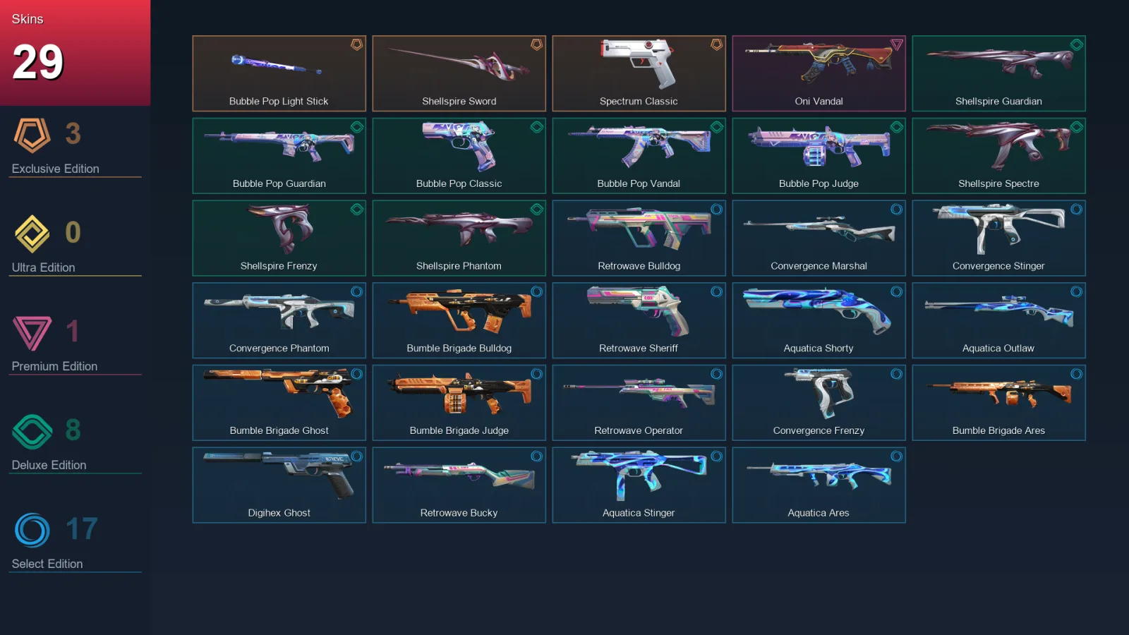 EU | Lv108 | Unranked | 29 Skin | 26 Agent | 39 Buddy — Valorant account