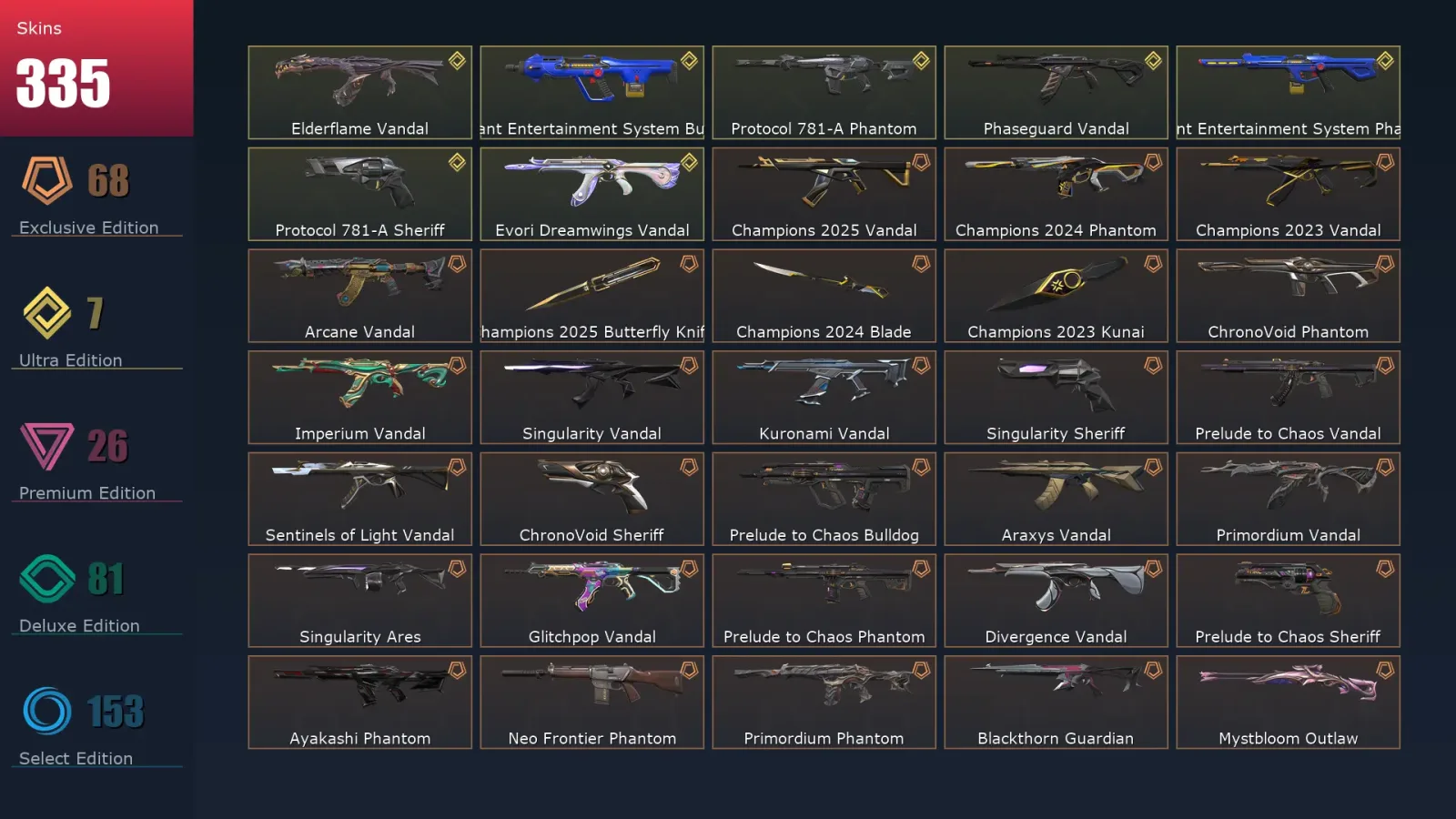 [Valorant] | EU | Level 500 | Platinum 1 | 29 Agents | 335 Skins — Valorant account