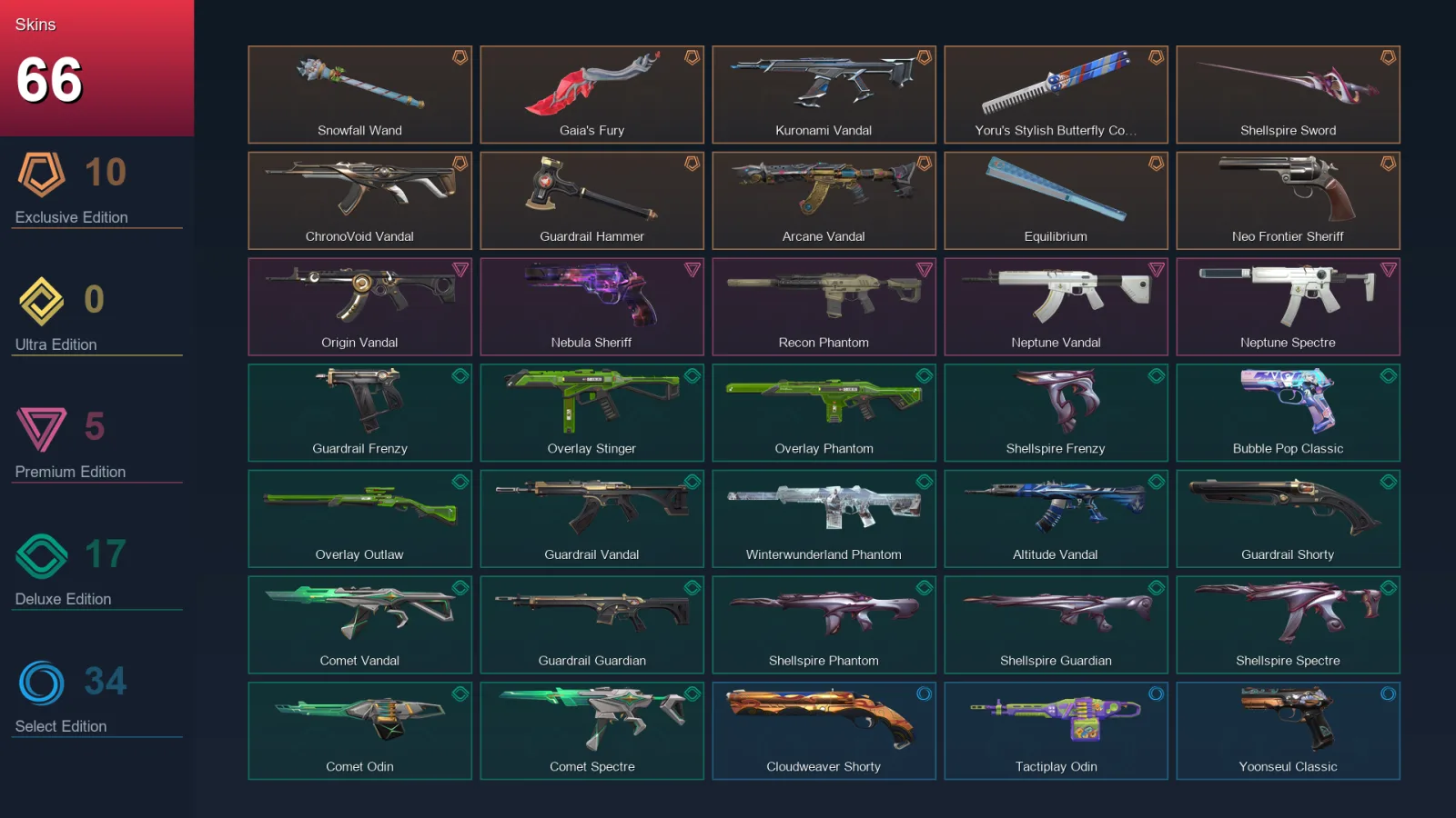 NA | Lv89 | Unranked | 66 Skin | 18 Agent | 59 Buddy