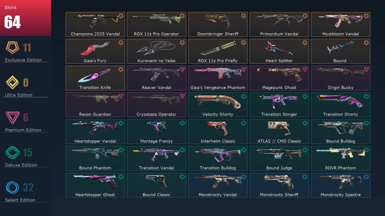 [Valorant] | EU | Level 343 | 29 Agents | 64 Skins — Valorant account