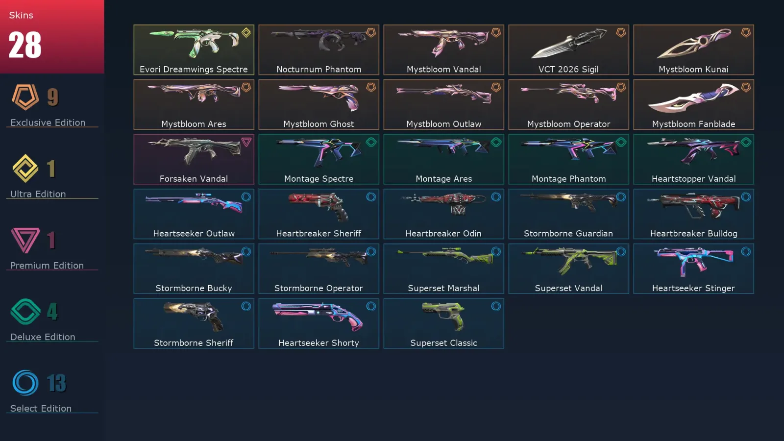 [Valorant] | EU | Level 26 | 10 Agents | 28 Skins — Valorant account