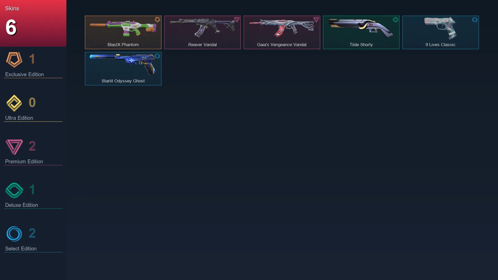 EU | Lv109 | Unranked | 6 Skin | 25 Agent | 38 Buddy